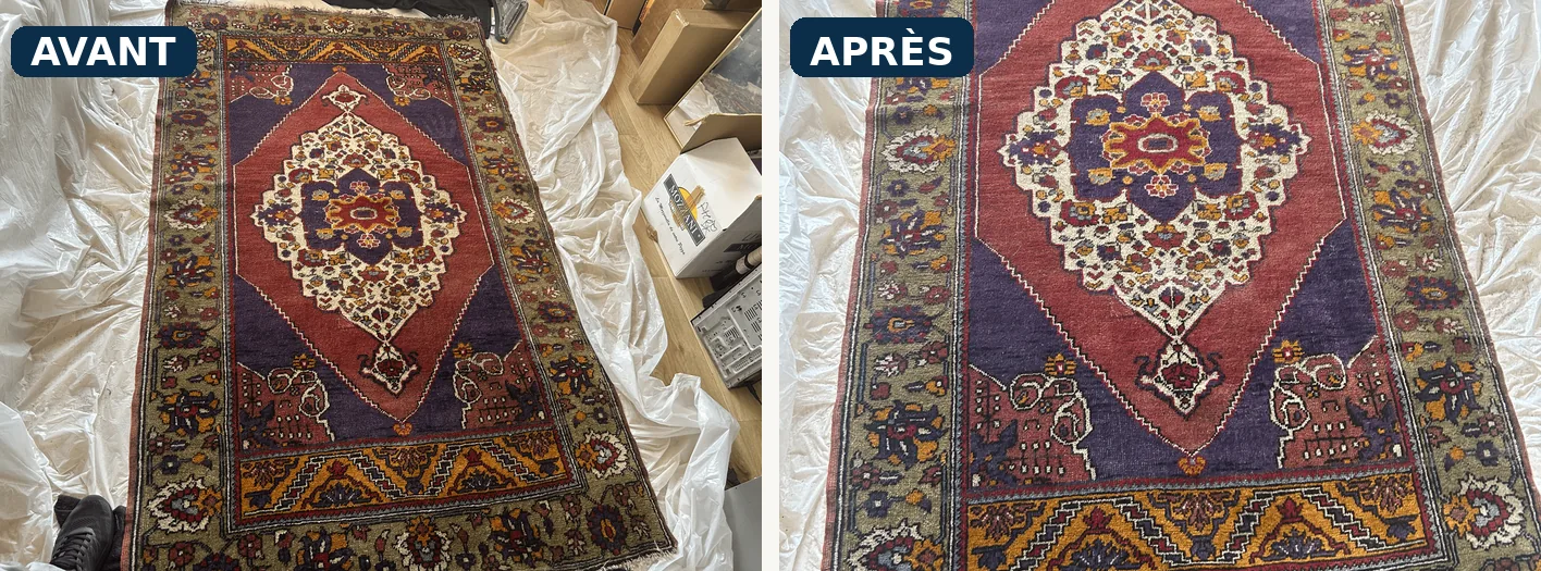 Avant après nettoyage tapis à Marseille