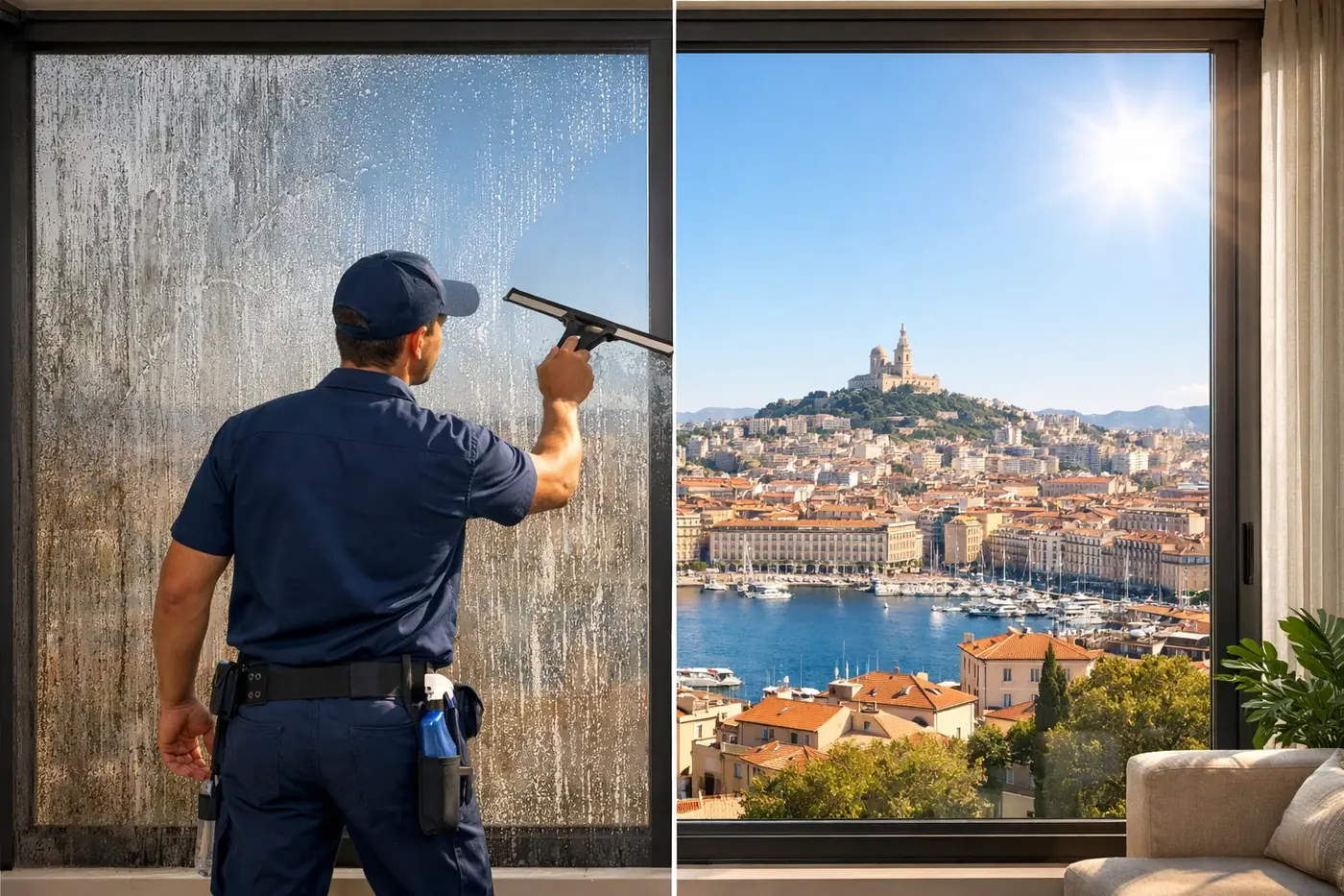 Nettoyage vitres à domicile Marseille